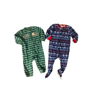 Boys 9-12 Month Fleece Pajama Sleepers